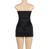 Sleeveless Tube Tops Solid Mini Dress GAXB-A176DS