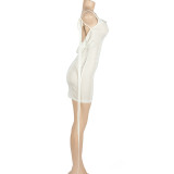 Solid Tie Up Backless Mini Dress GAXB-A105DS