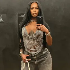 Metal Chain Halter Hollow Out Vest GAXB-W080TP