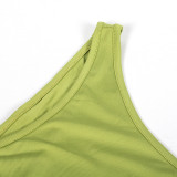 Solid Color Backless Slash Shoulder Maxi Dress GAXB-A146DS