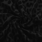 Leopard Print Flocked Mesh Mini Dress GAXB-A342DS