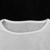 Solid O Neck Long Sleeve T Shirt GAXB-A369TP