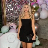 Sleeveless Tube Tops Solid Mini Dress GAXB-A176DS