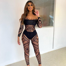 Sexy Seductive See-through Mesh Jumpsuit  GAXB-A072JP