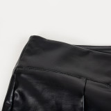 Solid Color Micro Flare Split Pants GAXB-A246PT