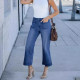 High Waisted Wide Leg Nine Minute Jeans GKNF-TSXF-2455