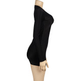Long Sleeve V Neck Mini Dress GAXB-A243DS