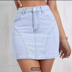 Fashion Solid Denim Half Body Skirt GKNF-TS-2324