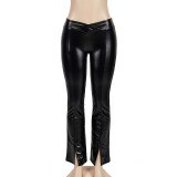 Solid Color Micro Flare Split Pants GAXB-A246PT