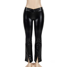 Solid Color Micro Flare Split Pants GAXB-A246PT