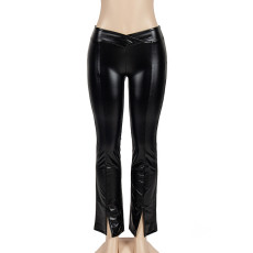 Solid Color Micro Flare Split Pants GAXB-A246PT