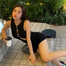 Solid Color Bow Sexy Hollow Out Mini Dress GAXB-W054DS
