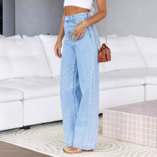Fashion Zipper Wide Leg Jeans GKNF-TS-24223