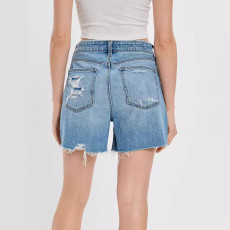 Casual Holes Pockets Denim Shorts GKNF-TS-A396