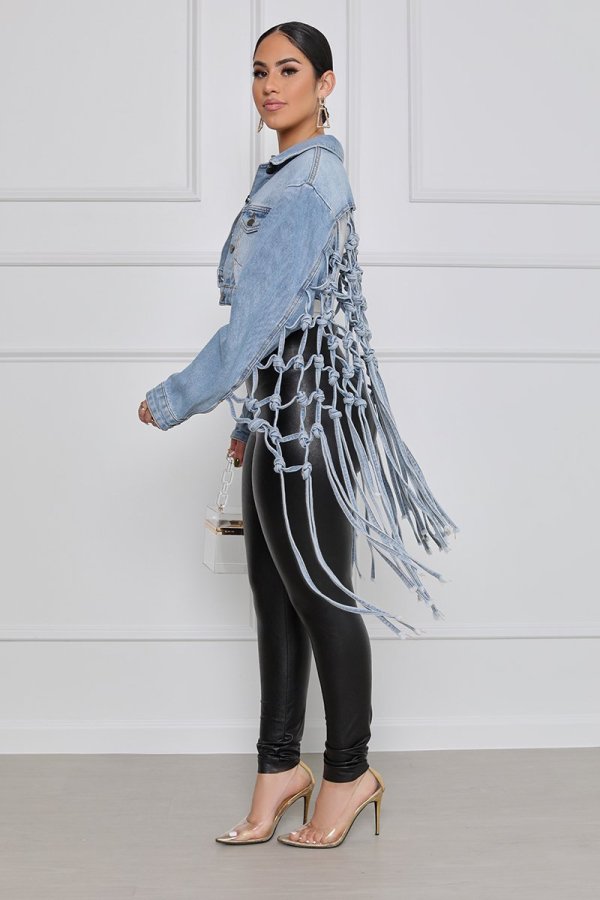 Fashion Lapel Woven Denim Jacket GKNF-TSC-958