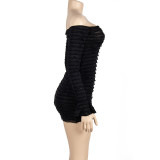 One Shoulder Sexy Long Sleeve Mini Dress GAXB-A270DS