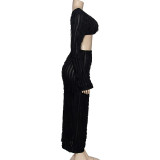 Single Long Sleeve Sexy Two Piece Skirts Set GAXB-A164ST