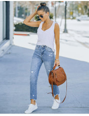Holes High-waisted Jeans GKNF-TSQ-1093