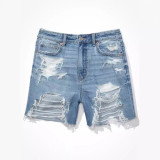 Casual Holes Pockets Denim Shorts GKNF-TS-A396