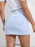 Fashion Solid Denim Half Body Skirt GKNF-TS-2324