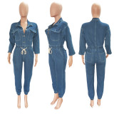 Fashion 3/4 Sleeve Denim Jumpsuit GKNF-TSJ--7502