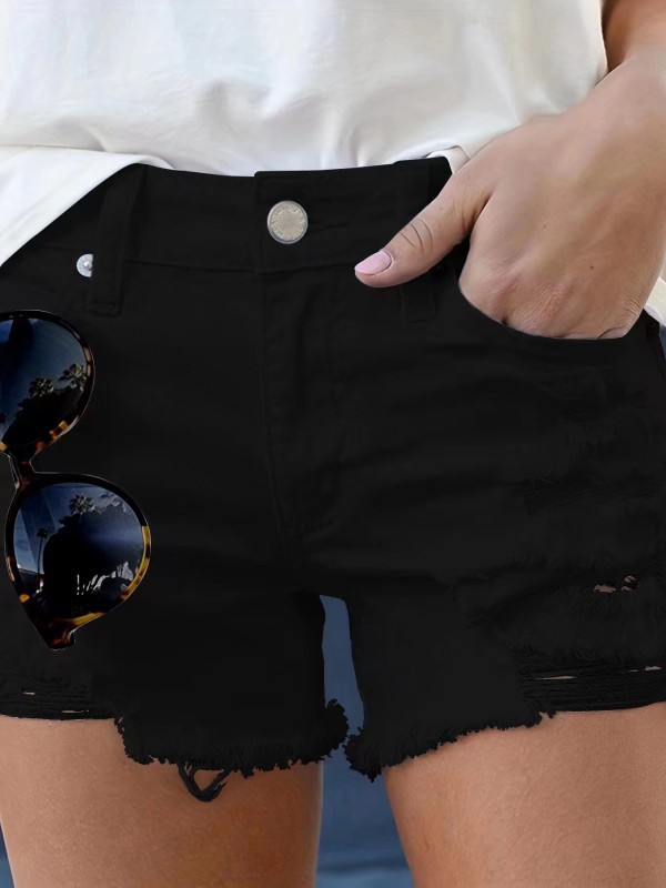 Fashion Holes Washed Denim Shorts GKNF-TSCH-2708