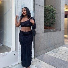 Single Long Sleeve Sexy Two Piece Skirts Set GAXB-A164ST