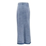 Fashion Loose Split Denim Long Skirt GKNF-TS-3415