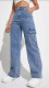 Loose Washed Pockets Staight Jeans GKNF-TSX-9051