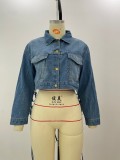 Fashion Lapel Woven Denim Jacket GKNF-TSC-958