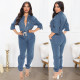 Fashion 3/4 Sleeve Denim Jumpsuit GKNF-TSJ--7502