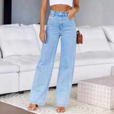 Fashion Zipper Wide Leg Jeans GKNF-TS-24223