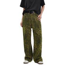 Leopard Print Straight Denim Jeans GKNF-TSSC-3269