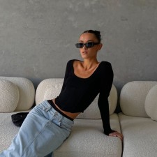Long Sleeve Solid Color Pullover GAXB-A207TP