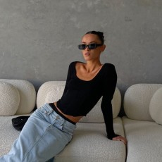 Long Sleeve Solid Color Pullover GAXB-A207TP