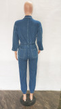 Fashion 3/4 Sleeve Denim Jumpsuit GKNF-TSJ--7502