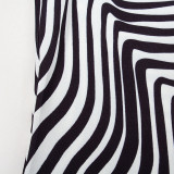 Stripe Print Long Sleeve Maxi Dress GAXB-A228DS