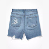 Casual Holes Pockets Denim Shorts GKNF-TS-A396