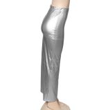 Solid PU Leather Split Long Skirt GAXB-A280SK