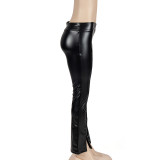 Solid Color Micro Flare Split Pants GAXB-A246PT