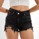 Ripped Raw Edge Denim Short  GKNF-TS-A395