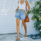 Light Color High Waist Loose Denim Short GKNF-CH-1038