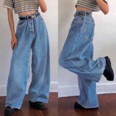 Washed Fashion High Waist Loose Drag Jean GKNF-TSLF-1999