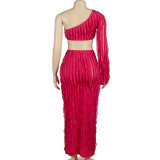 Single Long Sleeve Sexy Two Piece Skirts Set GAXB-A164ST