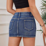 Washed Fashion A-line Denim Skirt GKNF-TSYJ-847