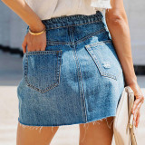 Casual Single-breasted Denim Half Skirts GKNF-TSQ-043