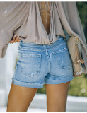 Fashion Tight Rolled-up Denim Short GKNF-TSQ-037