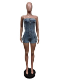 Casual Tube Tops Single-breasted Romper MEM-88554