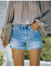 Fashion Tight Rolled-up Denim Short GKNF-TSQ-037