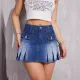 Fashion Slim Pleated Denim Skirt GKNF-TSYJ-846